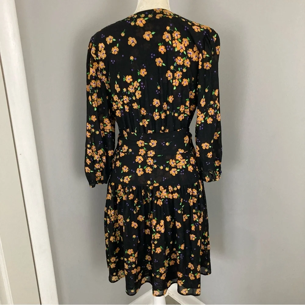 CAbi debut fiesta floral wrap dress romantic wedding guest spring summer size M - Picture 5 of 14